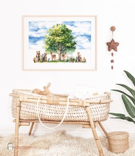 Poster 70x50 cm Forest Friends Tree Poster 70x50 cm Forest Friends Tree