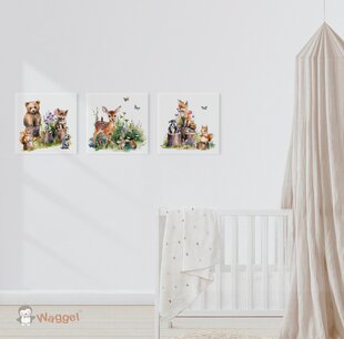 Canvas drieluik Forest Friends Canvas drieluik Forest Friends