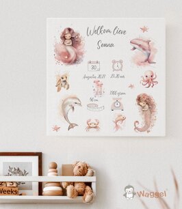 Geboorteschilderij Mermaids Geboorteschilderij Mermaids