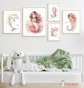Poster set van 5 Mermaids Poster set van 5 Mermaids