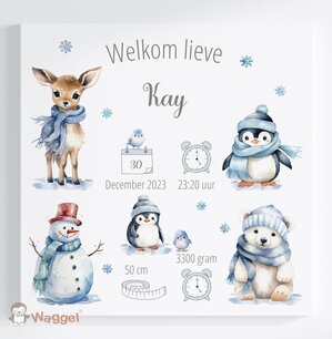 Geboorteschilderij Winter Wonderland Geboorteschilderij Winter Wonderland
