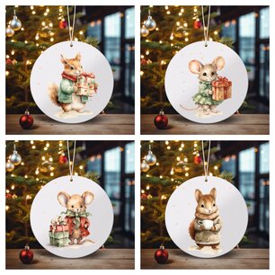 Kersthangers set van 4 muisjes Kersthangers set van 4 muisjes