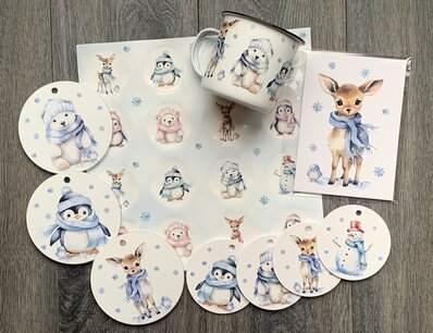 Kerstset winterwonderland blauw Kerstset winterwonderland blauw