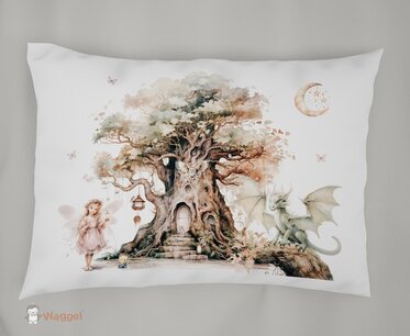 Kussensloop Fairy tale elfjes en draken 60x40 cm Kussensloop Fairy tale elfjes en draken 60x40 cm