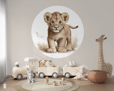 Muursticker Jungle naturel leeuwtje Muursticker Jungle naturel leeuwtje