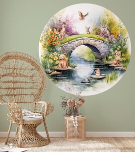 Behangcirkel Dreamy Woods Bridge 140 cm sale Behangcirkel Dreamy Woods Bridge 140 cm sale