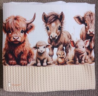 Ledikantdeken boerderijdieren naturel Ledikantdeken boerderijdieren naturel
