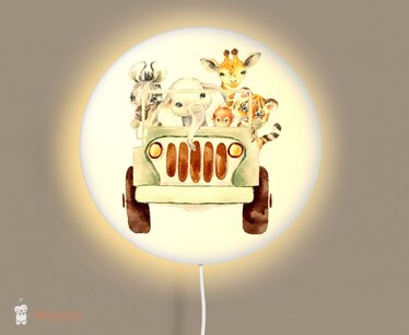 Wandlamp rond jungle jeep 30 cm Wandlamp rond jungle jeep 30 cm