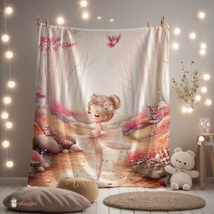 Deken fleece Ballerina girl "Dancing in the woods" Deken fleece Ballerina girl "Dancing in the woods"