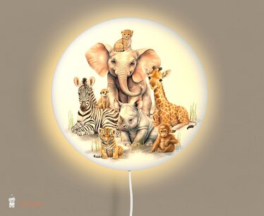 Wandlamp rond African jungle 40 cm Wandlamp rond African jungle 40 cm