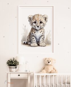 Poster Jungle naturel cheetah zittend Poster Jungle naturel cheetah zittend
